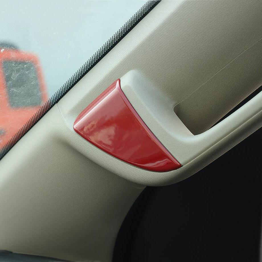 For 2019-2024 Dodge RAM 1500 ABS Red Interior A-pillar Grab Handle Cover Trim 4P