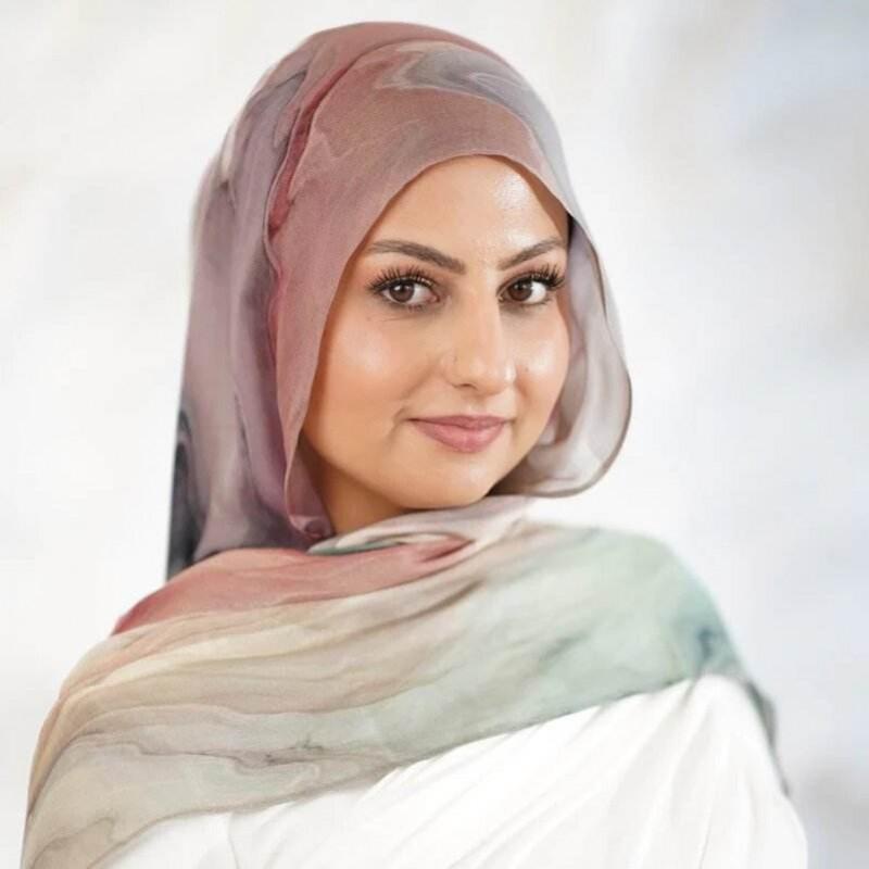 2026 Lightweight Poly-Cotton Scarf Wrap With Batik Print Breathable Soft Shawl Women 175x70cm