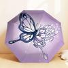 1pc Butterfly Flowers Automatic Folding Umbrella 8 Rib Iron Frame,  Suitable for Travel, Daily Use, Birthday, Women & Men Gift c1231066