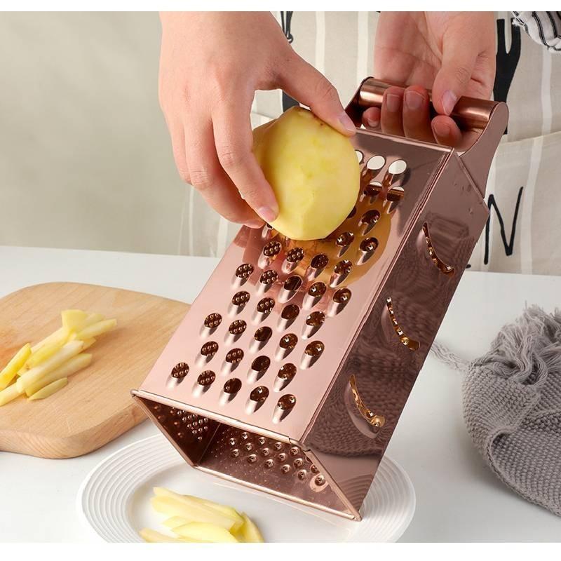 Kitchen Steel Stainless 4 Sided Box Food Grater Vegetable Cheese Shredder Slicer