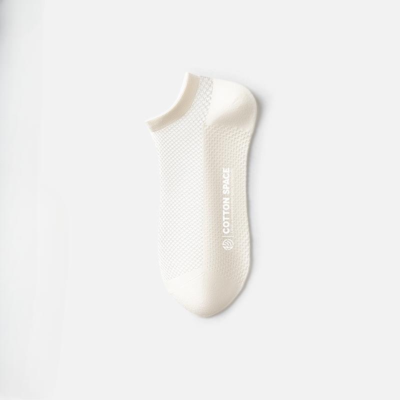 Men's Spring and Summer Anti Odor Pure Cotton Sweat Absorbing and Anti Ball Mesh Boat Socks