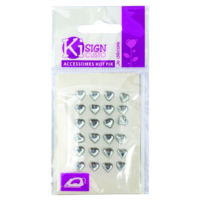 Iron-on Rhinestone Heart 6.5x7mm Crystal 24 Pieces