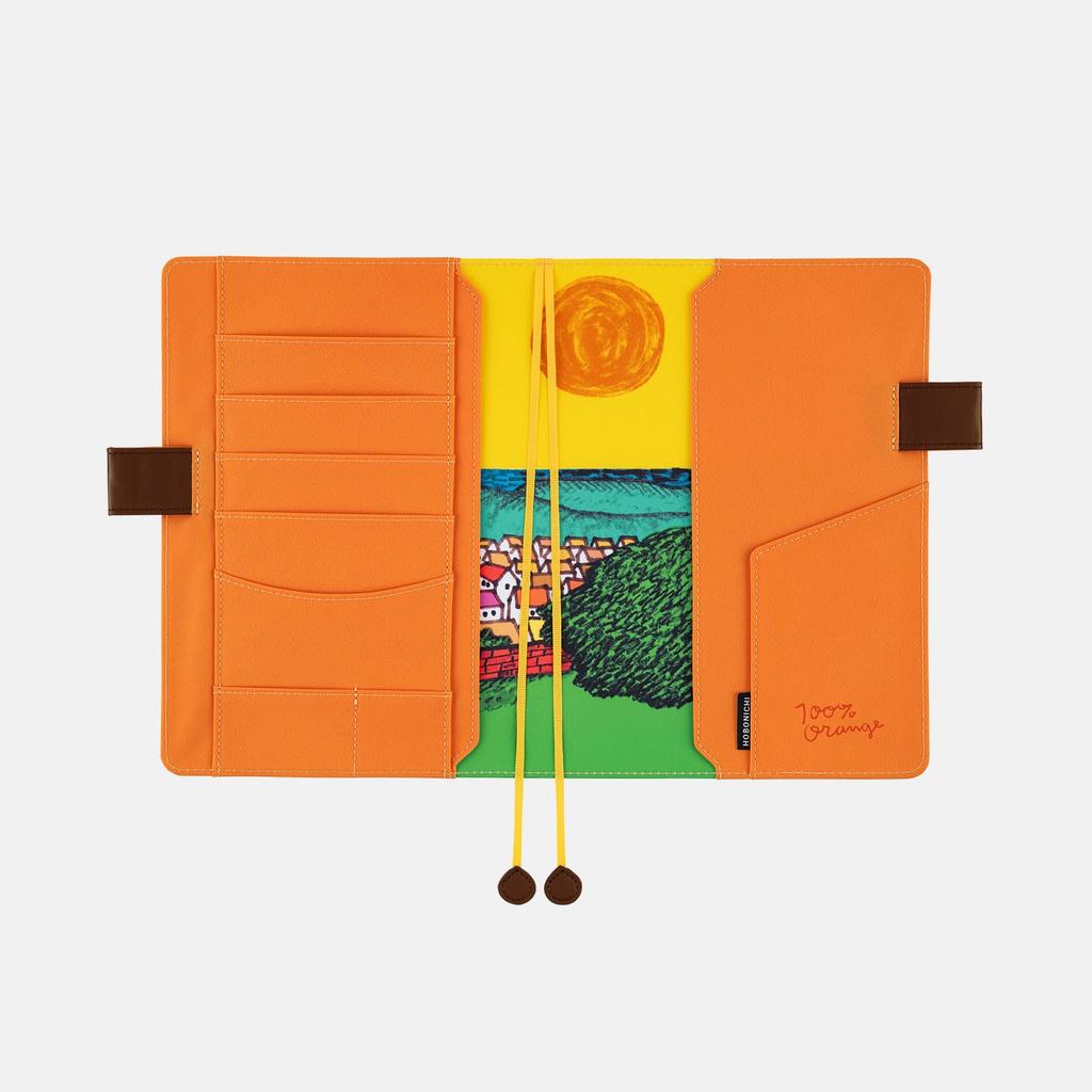 Hobonichi Techo Cousin A5 Cover, ORANGE Where Are the Squirrels Going?