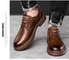 Men's Retro Casual Leather Shoes with Thick Soles - Breathable and Non-Slip for Everyday Wear