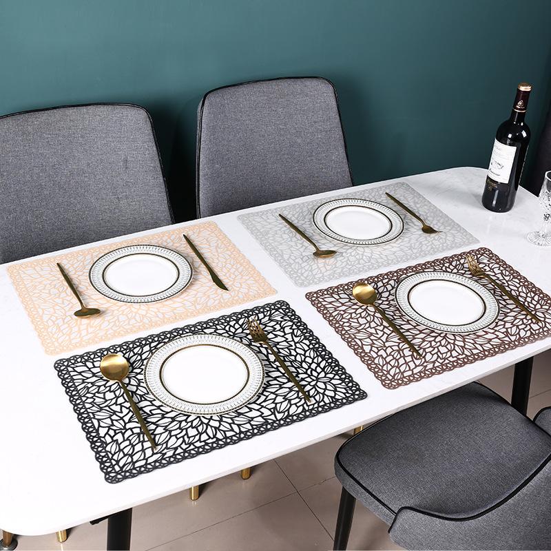 Nordic Style Waterproof Imitation Lace Kitchen Placemat Coaster Soft Home Decor Anti-slip Pvc Pad Dish Mug Coffee Cup Table Mat