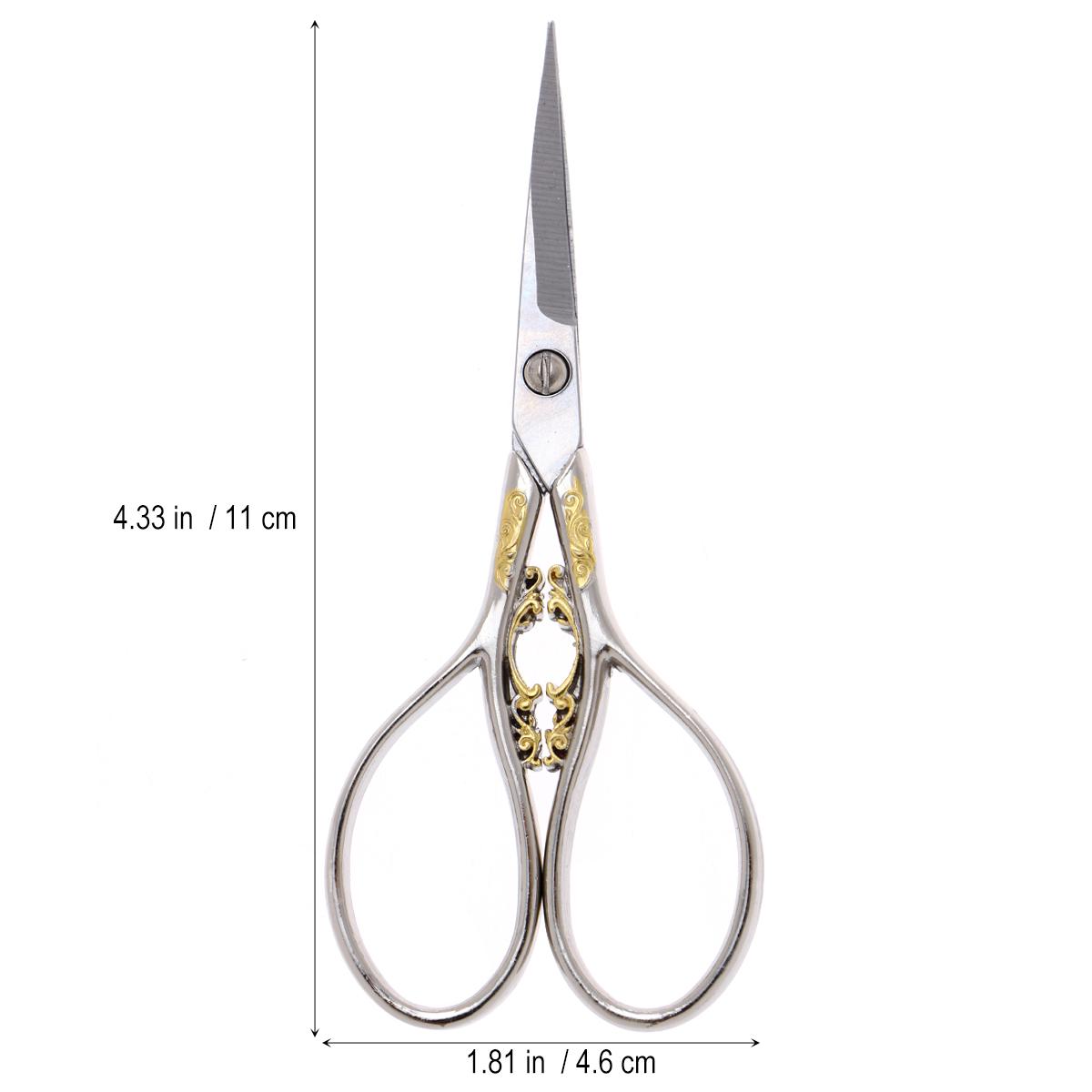 

Stainless Steel Embroidery Scissors Small Size Precision Cutting Craft Vintage Style Sewing Art Needlework Tool серебряный