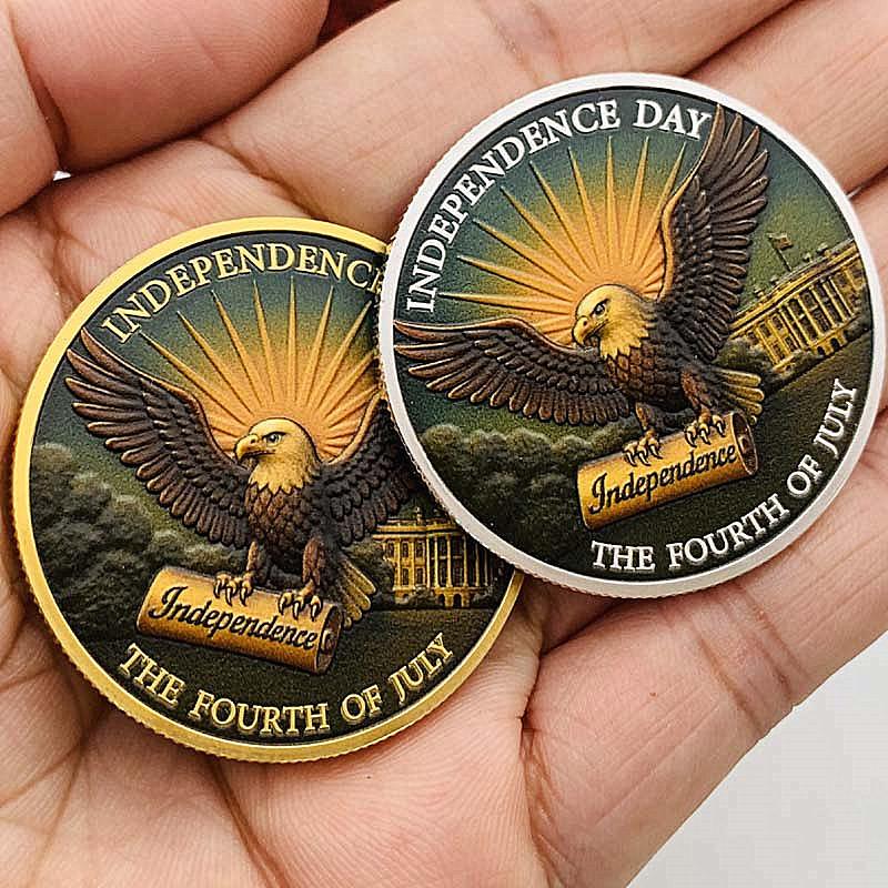 United States 1776-2026, Zinc Alloy, Gold-plated, Eagle Commemorative Medal, Creative Bell, Coin, Commemorative Coin