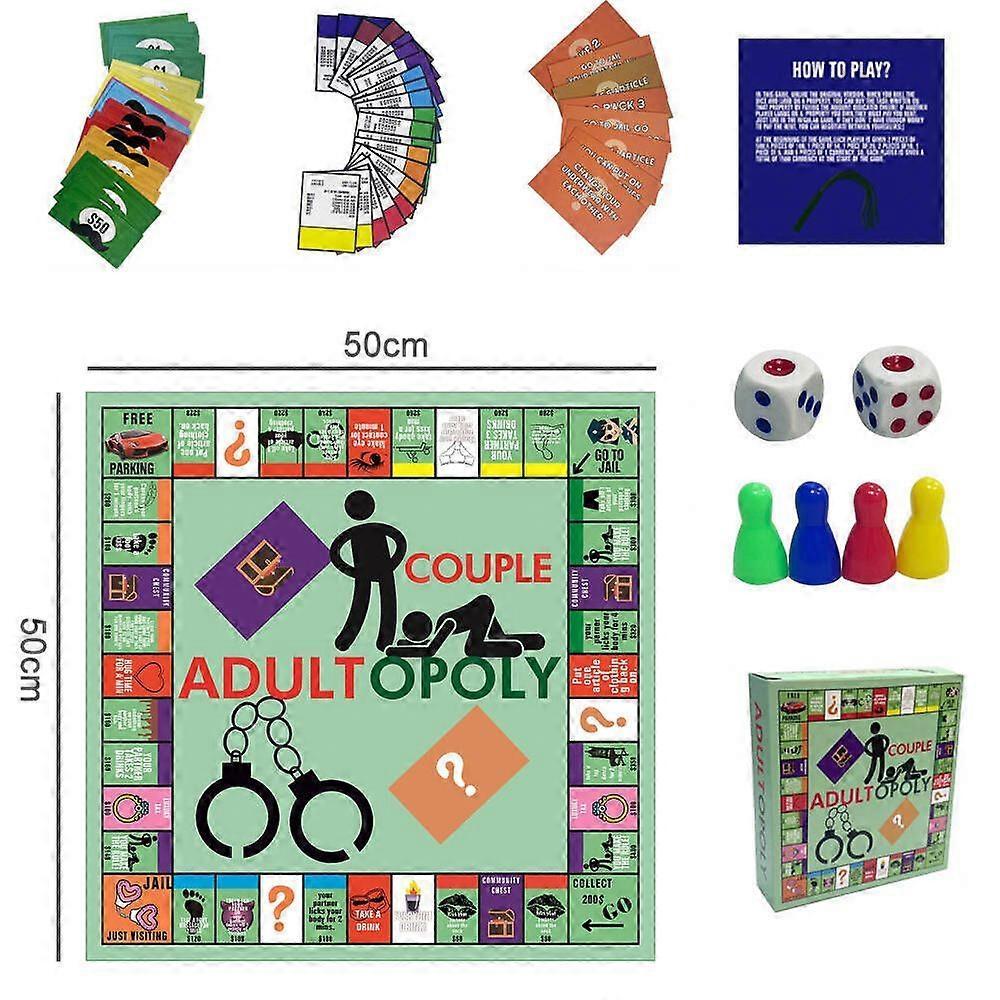 Adultopoly Board Game, Couple Game for Adults, Bedroom Game for Couples, Relationship Card Game
