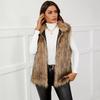 Autumn and winter new products European and American stand-up collar women's imitation fur jacket top vest artificial fur vest