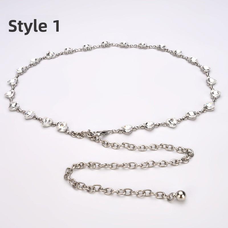 Waist chain - women s fashionable, elegant, and versatile body chain with rhinestone embellishments