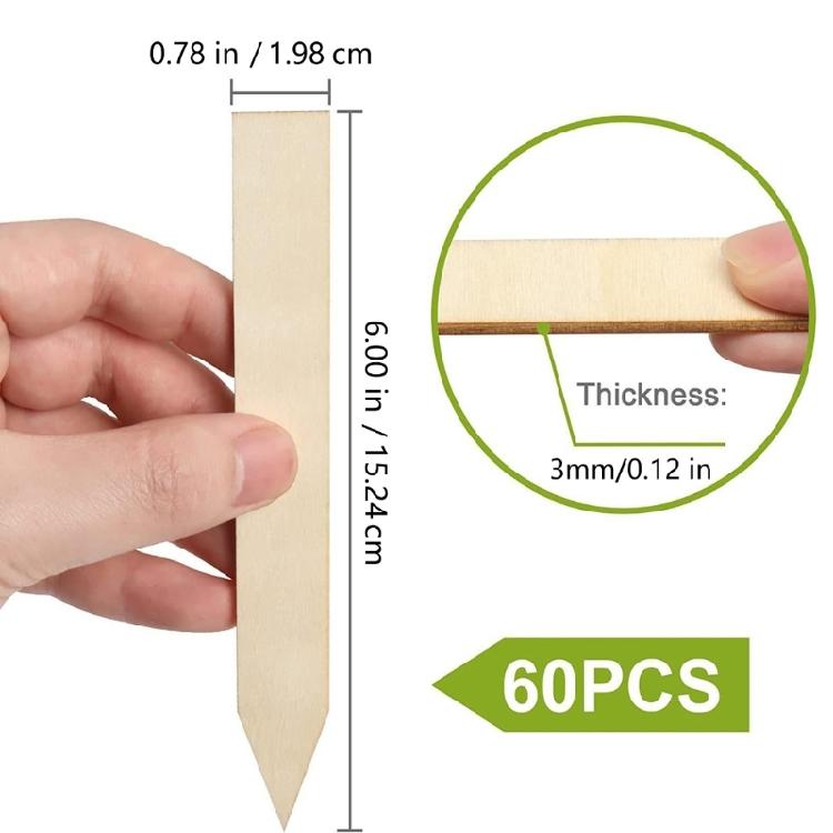 100Pcs Weather Resistant Wooden Garden Stakes Wooden Garden and Sign Post for Plant Support Fence Yard Gardening