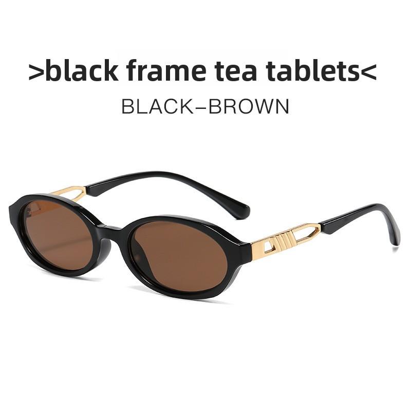 Y2k Oval Frame Sunglasses Women Uv400 Sun Protection Stylish Eyewear For Outings And Daily Wear