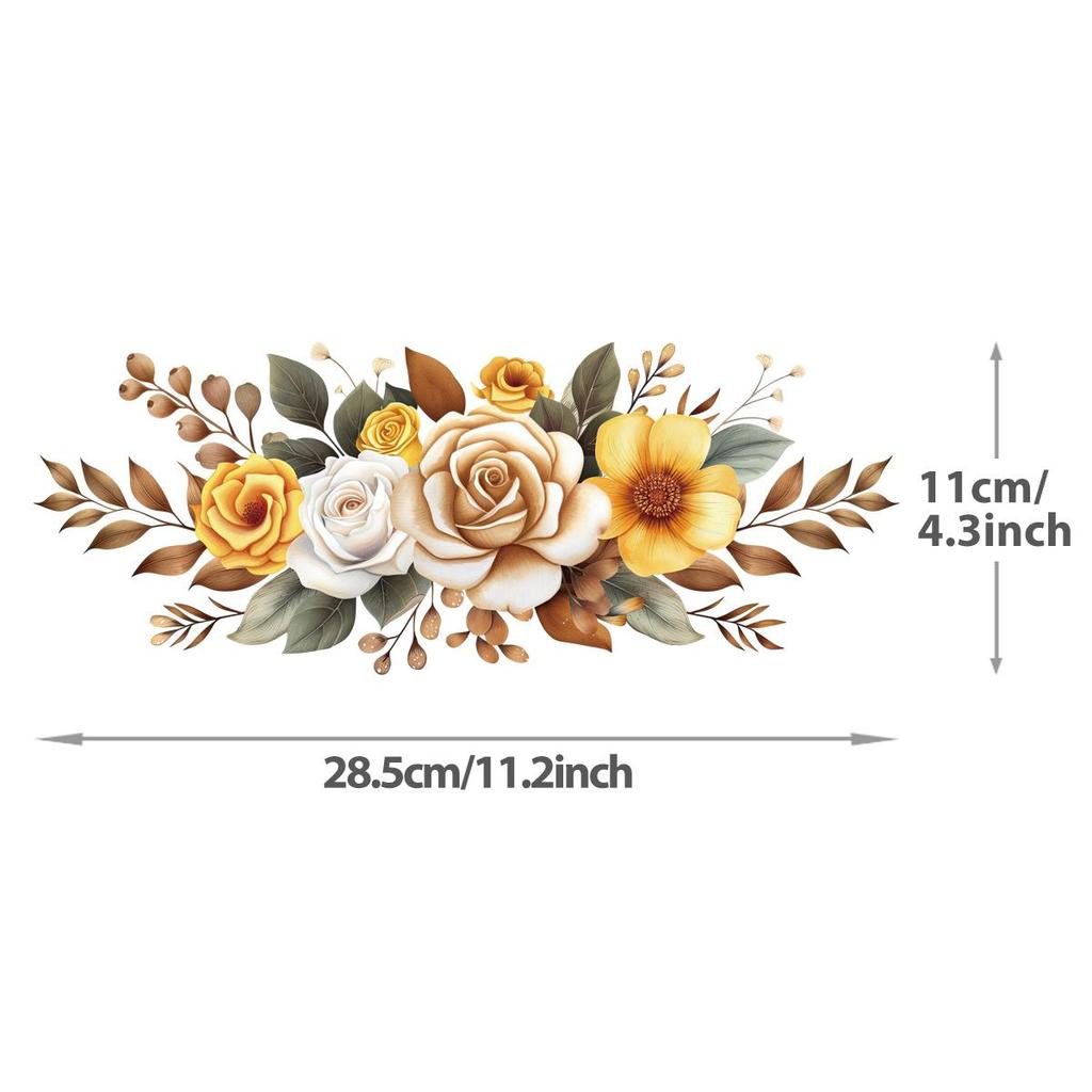 Large Flowers 28.5cm Wide, Easy To Print Iron-On Transfers, Towels, Clothing Stickers, DIY, Sweatshirts, T-Shirts, Heat-Adhesive Decals