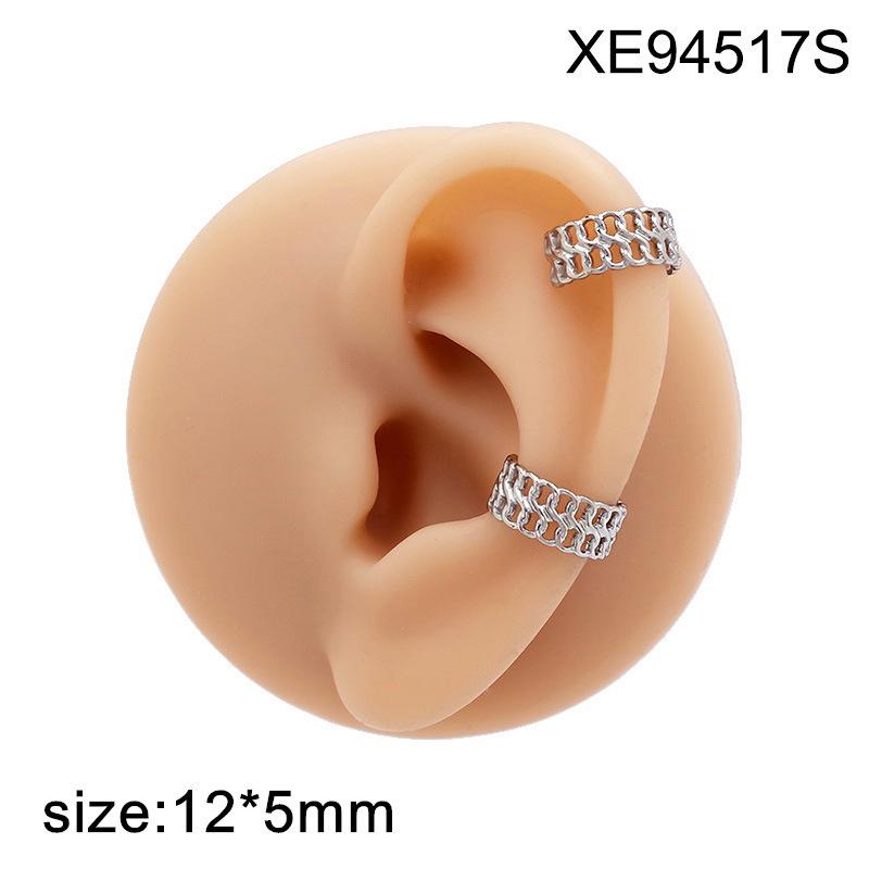 European Luxury Titanium Steel No-Pierce Ear Cuff for Women - High-End Fashion Open Hoop Earring