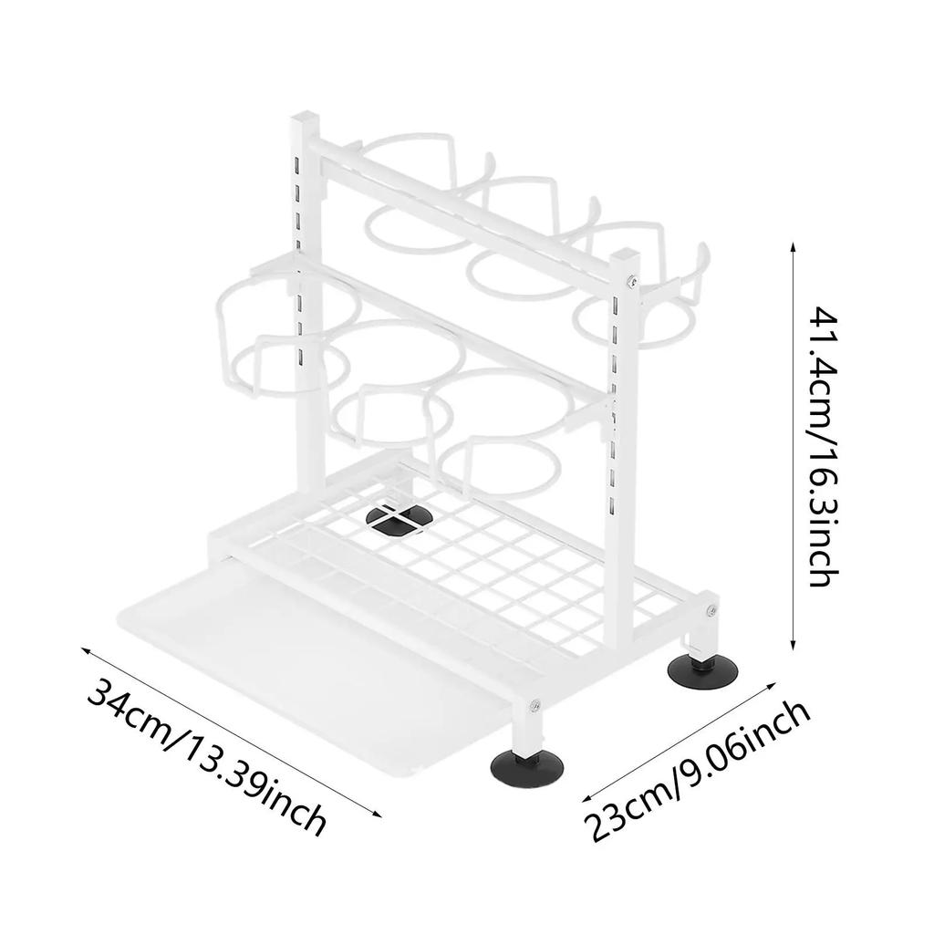 2-Tier Insulated Cup Drying Rack Double Layer Countertop Organizer for Mugs, Tumblers & Drinkware, Space-Saving Kitchen Storage