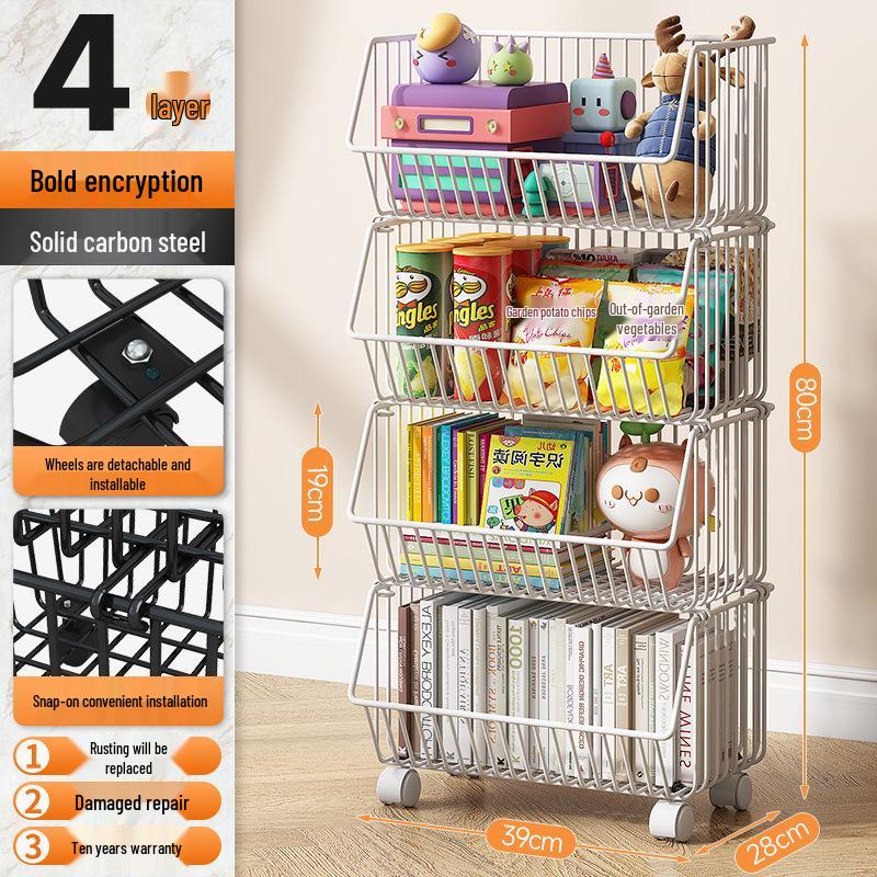 Multi-layer Floor-standing Fruit & Veggie Basket Rack for Kitchen & Home