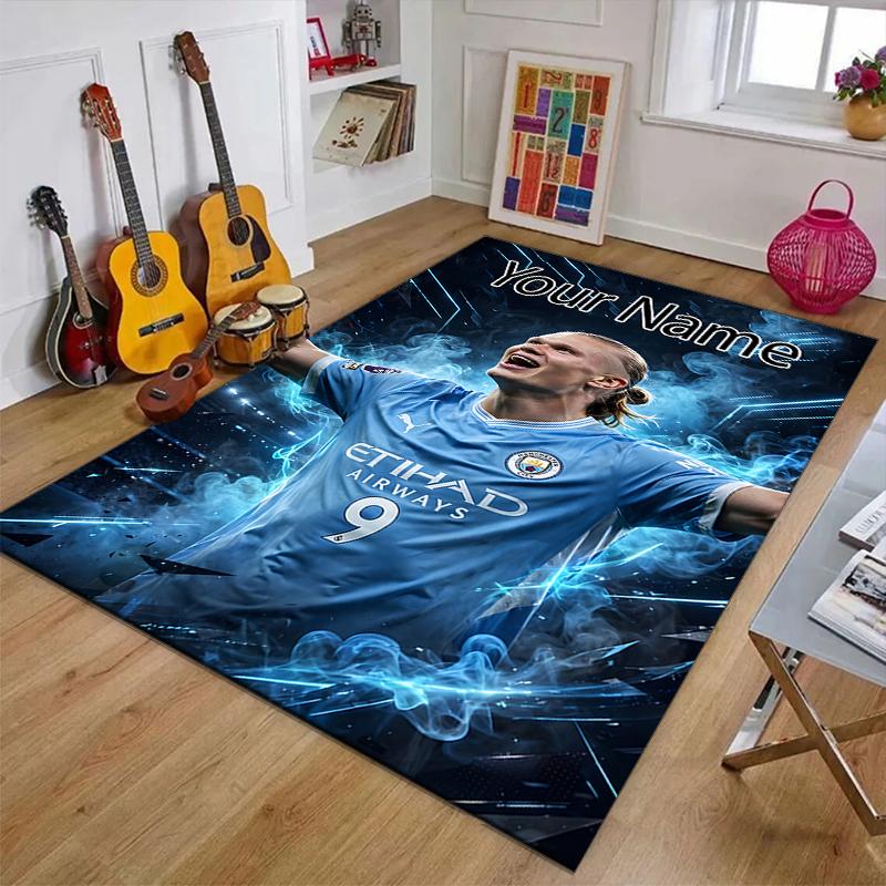 Haaland Design Area Rug Personalized Name- Non-Slip, Soft & Cozy Floor Mat for Living Room, Office - Indoor/Outdoor Carpet