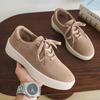 Fashion 2025 New Men's Suede Casual Shoe Comfortable Lace -Up Soft -Soled Walking Shoe Anti-Slip And Wear-Resistant Trendy Driving Shoes