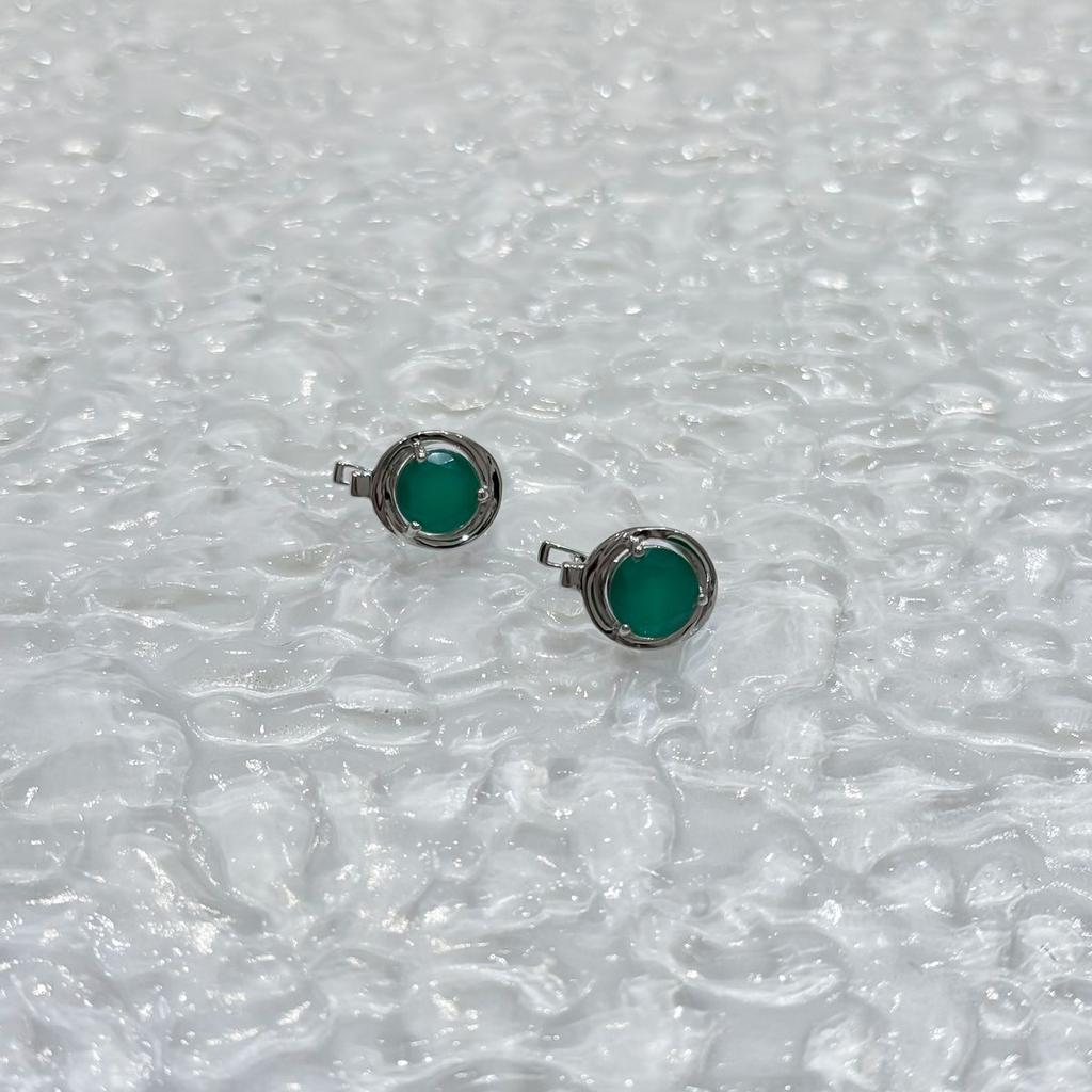 Silberne Ohrringe mit natürlichem Achat 3,575 ct (2171126)