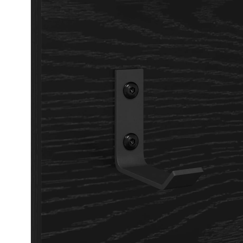 Wall Mounted Nightstand Black Oak Effect 90 x 10 x 50 cm