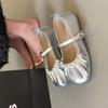 Shallow Single Shoes Women's 2025 Spring and Autumn New Flat-bottomed Buckle with Skirt Mary Jane Shoes
