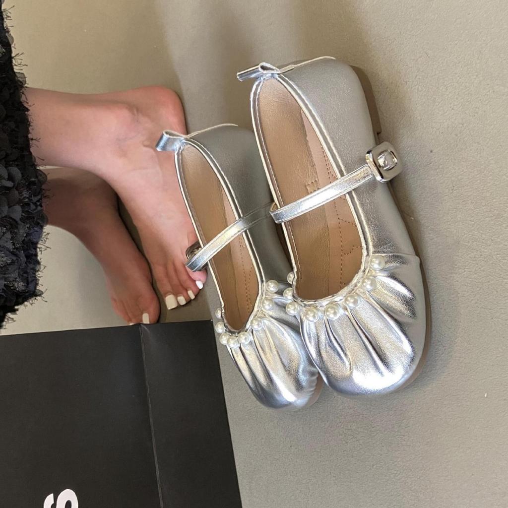 Shallow Single Shoes Women's 2025 Spring and Autumn New Flat-bottomed Buckle with Skirt Mary Jane Shoes