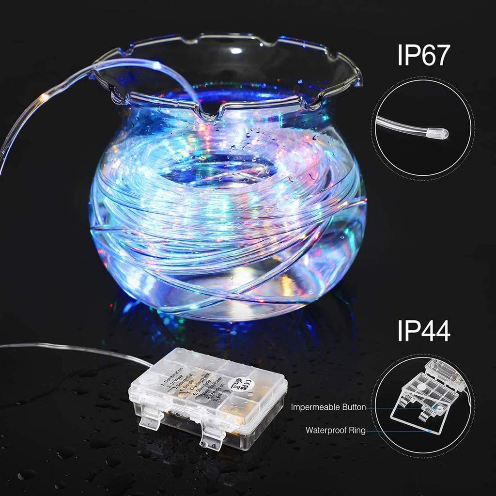 Rainbow 120 LED, 12m Outdoor Solar Neon Tube Lights, Waterproof Decorative Fairy Strip Lights