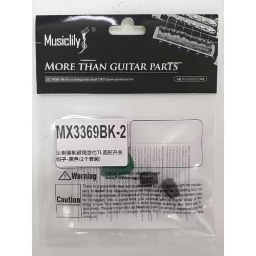 Musiclily Ultra Lever Switch Knob, Old TL Type, Inch/Metric Compatible, for Telecaster Electric Guitars, Black (Set of 2)