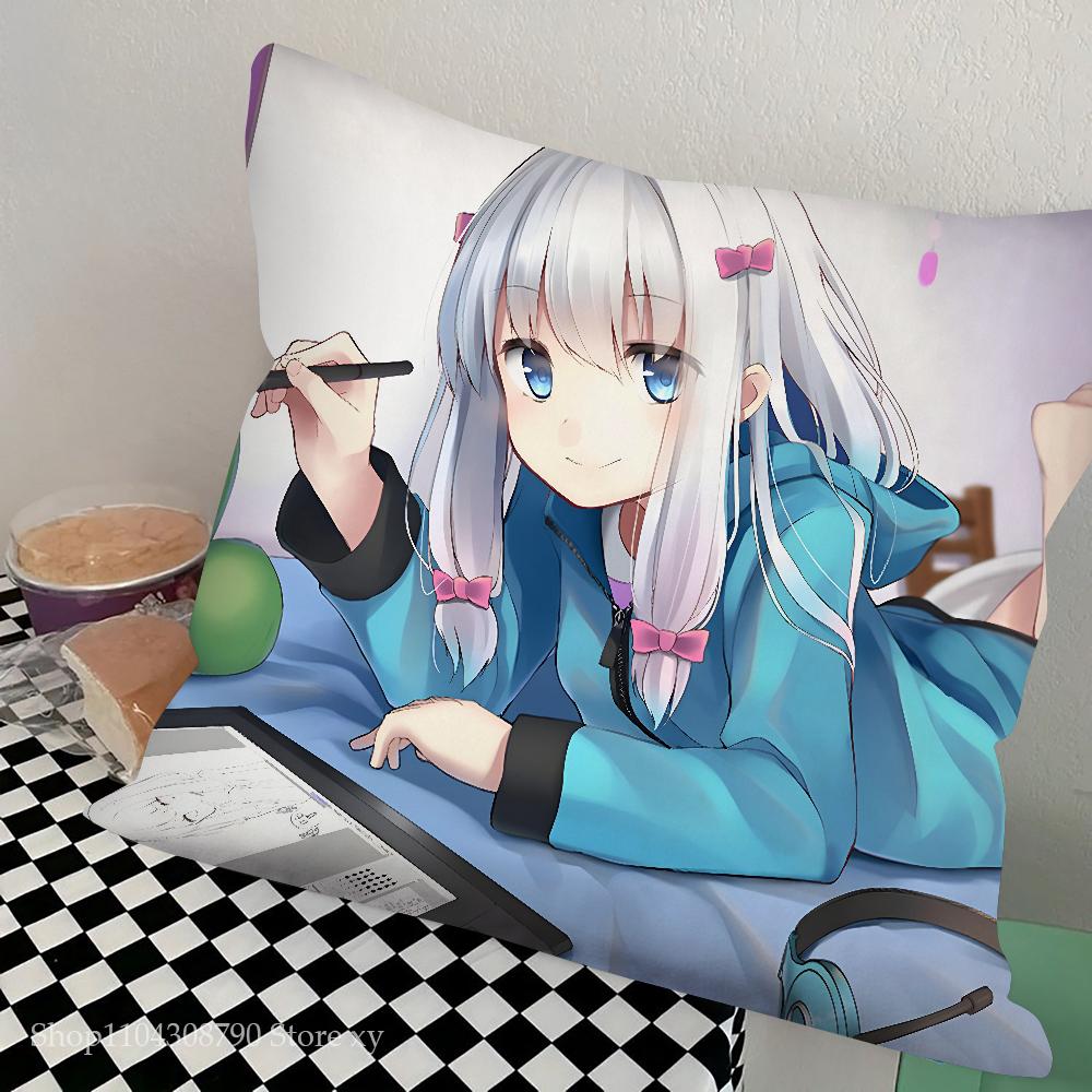

Anime Izumi Sagiri Pillow Case Square Pillow Bedroom Sofa Leisure Comfort Cushion Car Living Room Home Decoration 16x16Inch