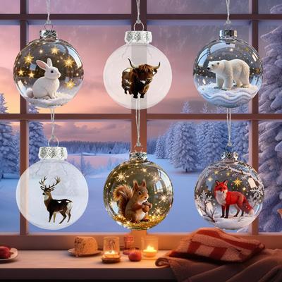Weihnachtskugel Ornamente 3D Tierkugel Festliche Dekoration Feiertagsdekor Anhänger Ornament für Wand Arbeitszimmer Büro Kranz Kaminsims