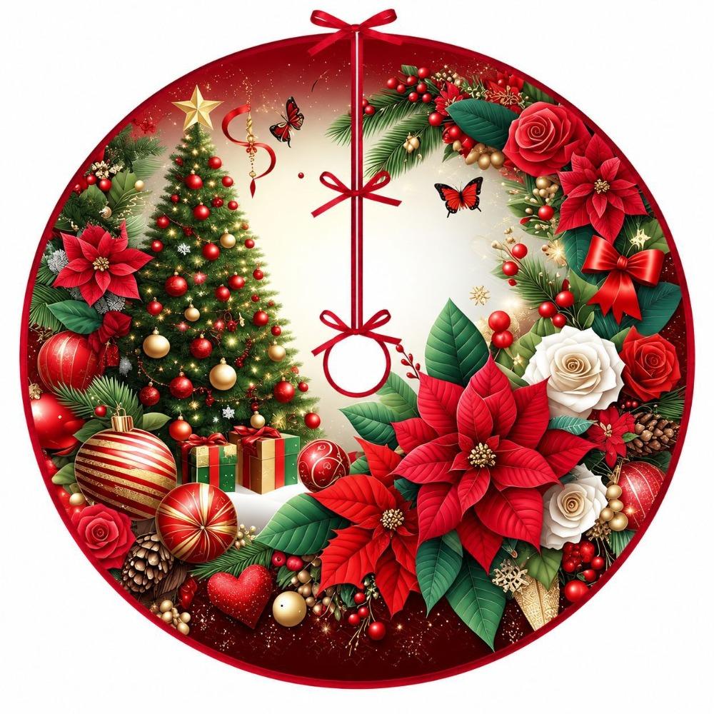Snowman Christmas Tree Mat Snowflake Christmas Decorations Sweet Tree Base Blanket Winter