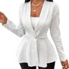 Women's Jacquard Blazer Long Sleeve Single Button Slim Fit Elegant Office Jacket