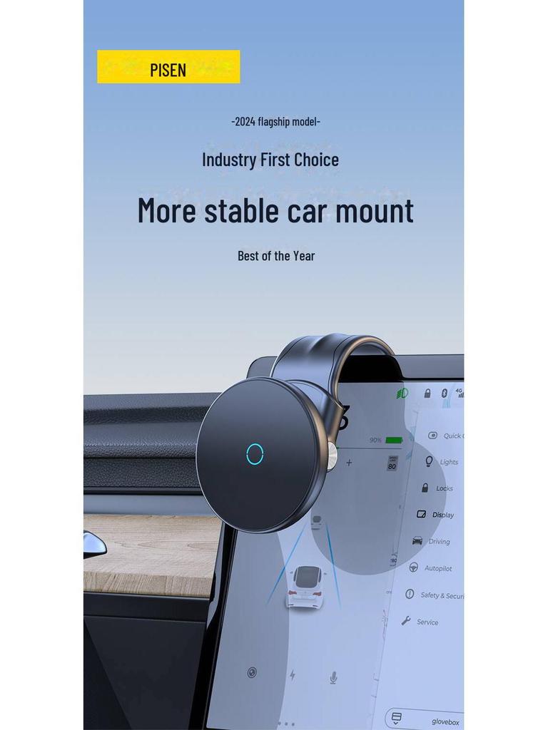 PISEN Rotatable Car Dashboard MagSafe Wireless Charger Phone Holder