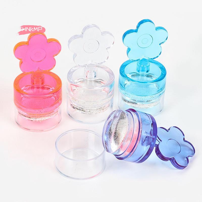 Flower Shape Nail Stamper Set with Clear Silicone Head Manicure Scraper Transfer Templates Kit for Nail Art Stamping