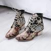 Fashion 2024 High Quality Ladies Shoes Front Lace-up Women's Boots Fashion Printing Modern Boots Women New Rivet Plus Size Heels Women