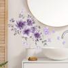 Aesthetic Purple Floral Butterfly Wall Stickers, French Countryside Self-Adhesive Decor for Room Background Wall Decoration
