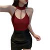2026 Neues Frühjahr Schlanke Passform Hohe Elastizität Neckholder-Strickweste Rückenfrei Kurzes Camisole Trendige Oberbekleidung Innenoberteil