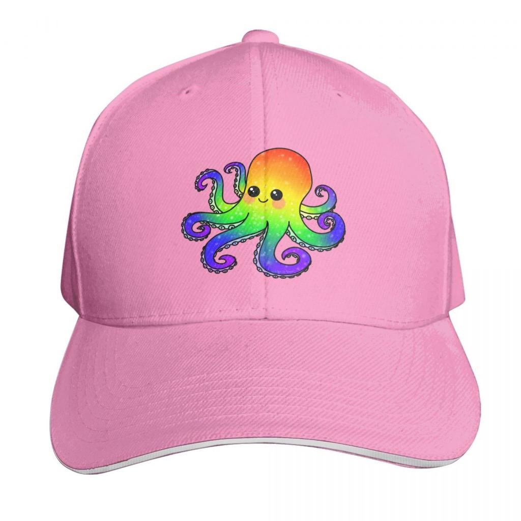 Rainbow Octopus Baseball Cap New In The Hat Unique Hats Party Hat Military Cap Unisex Unisex Caps Womens