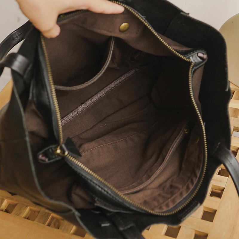 Johnature Genuine Leather Commuter Casual Tote Vintage Large Capacity Women Bag Soft Real Cowhide Shoulder Bags