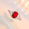 Retro Rings  Copper Jewelry Oval Created Ruby Zircon Gemstone Open Finger Ring For Women Wedding Engagement Promise Party