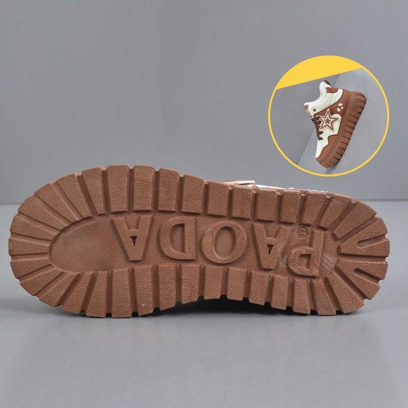 Winter Thickened Fleece Lined Sports Women's Shoes Padded Platform High Shoes Casual Comfortable Flat Heel Footwear