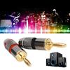 24K Gold plated Pure Copper Banana Head Plug Audio Speaker Cable Connector
