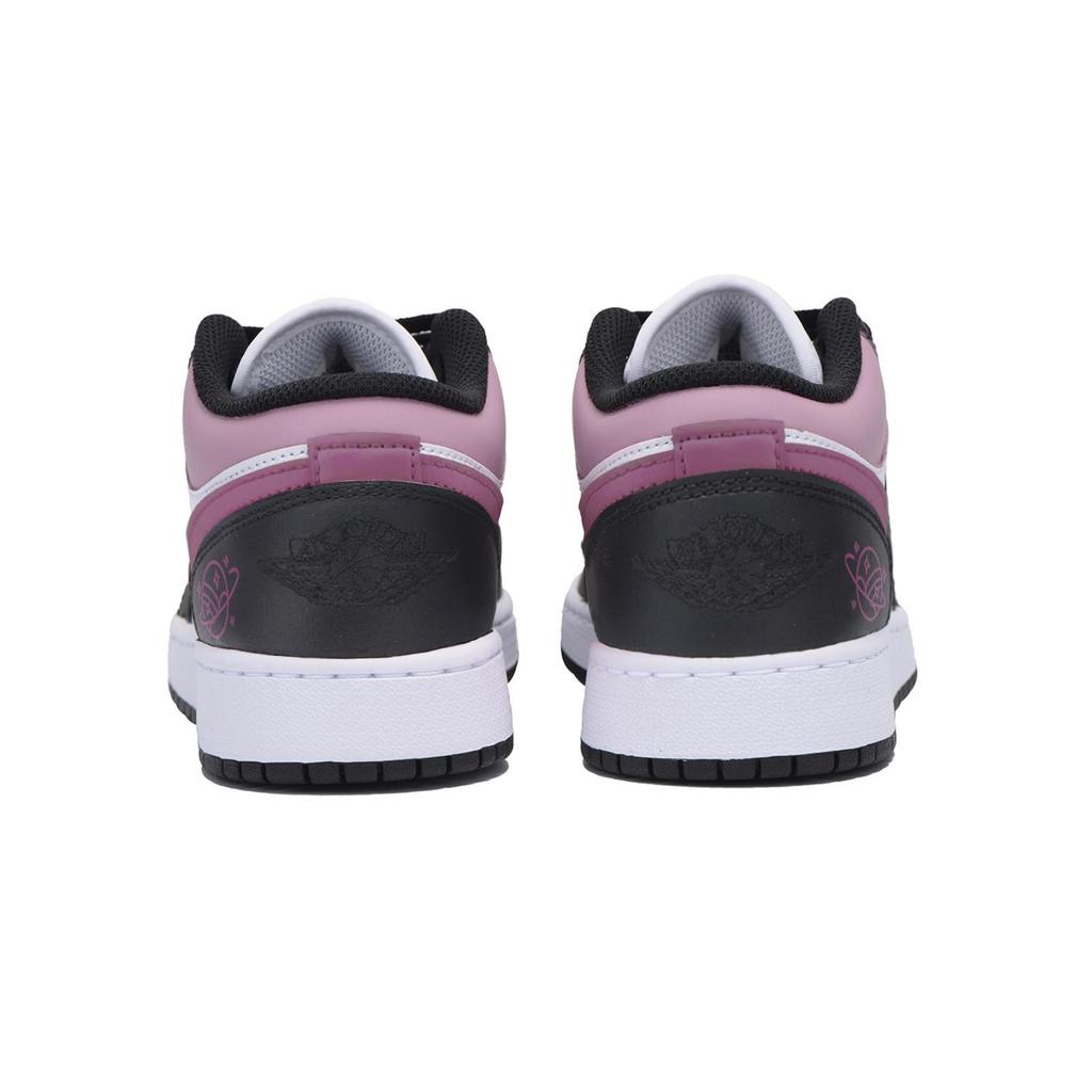 Jordan Air Jordan 1 Abrasion Resistant Slip Resistant Low top Vintage Basketball Shoes Men's Black White Pink 553558-131(Team85-)