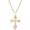 Acero de Titanio, Cruz de Diamante Completo Ligera Lujosa Temperamento Preciosa Cadena de Clavícula Versátil Femenina Collar de Diamante Completo Acero de Titanio