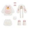 Costume da Coniglio Peluche Cartone Animato per Bambini Cosplay Kawaii Set Invernali Caldi per Bambini Top Pantaloni Cappello Tuta Outfit per Feste di Halloween Ragazza Regalo