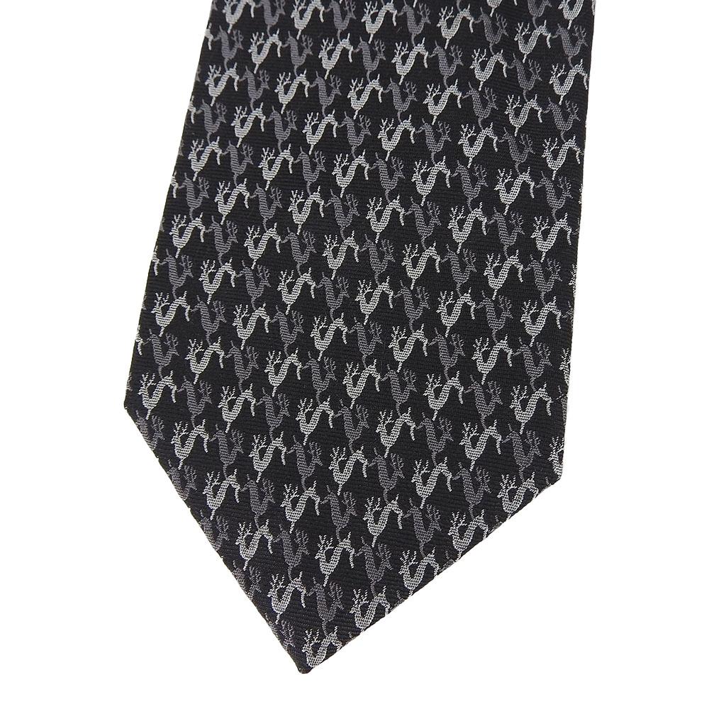 USED GUCCI necktie silk black business Fashionable Overall handle mens