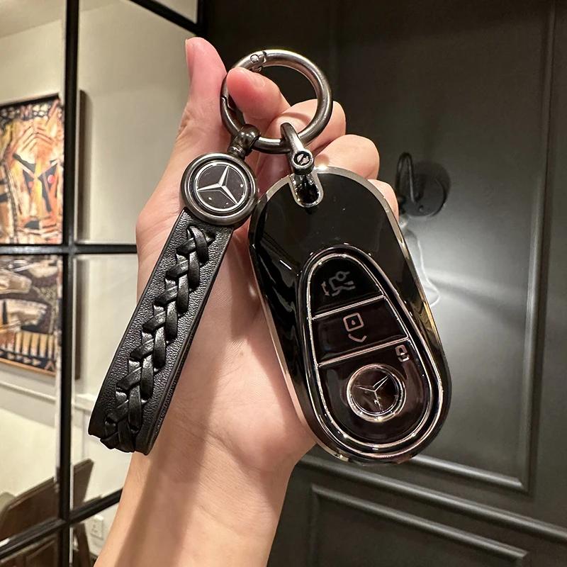 ULA5 Car Key Case Shell Fob For Mercedes Benz A C E S G Class GLC CLE CLA GLB GLS W177 W205 W213 W222 X167 AMG Keychain