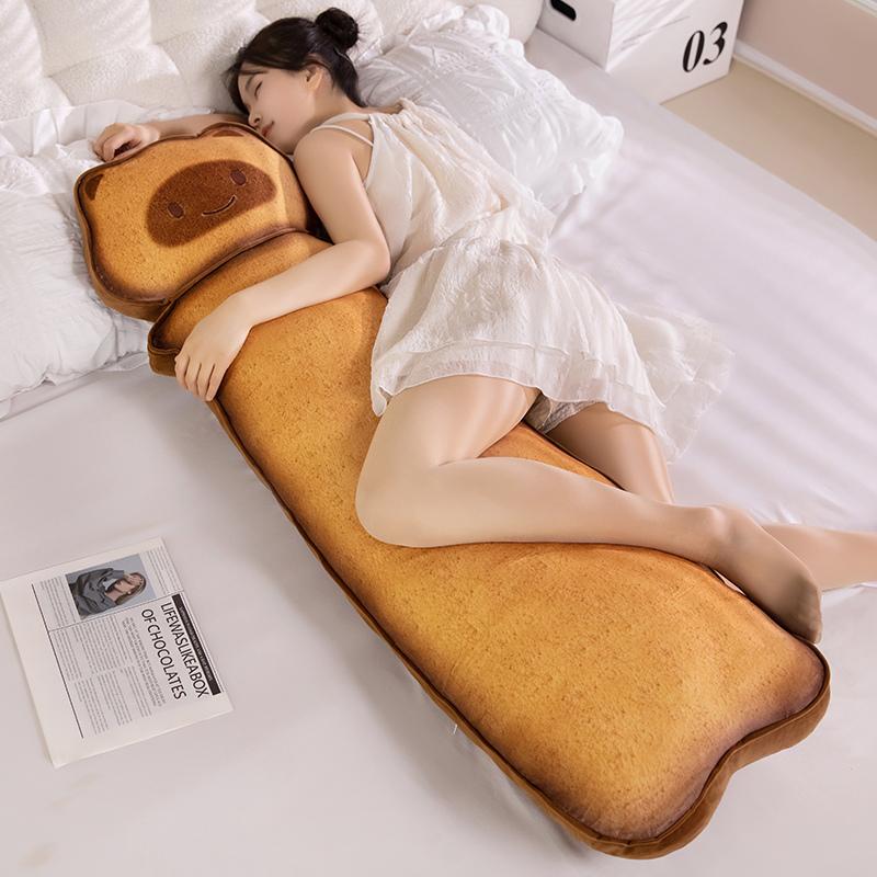 90-110cm New Stuffed Long Pillow Cute Cartoon Toast Cat Shape Plush Toys Cushion for Sofa Chair Home Decoration Long Pillow Gift