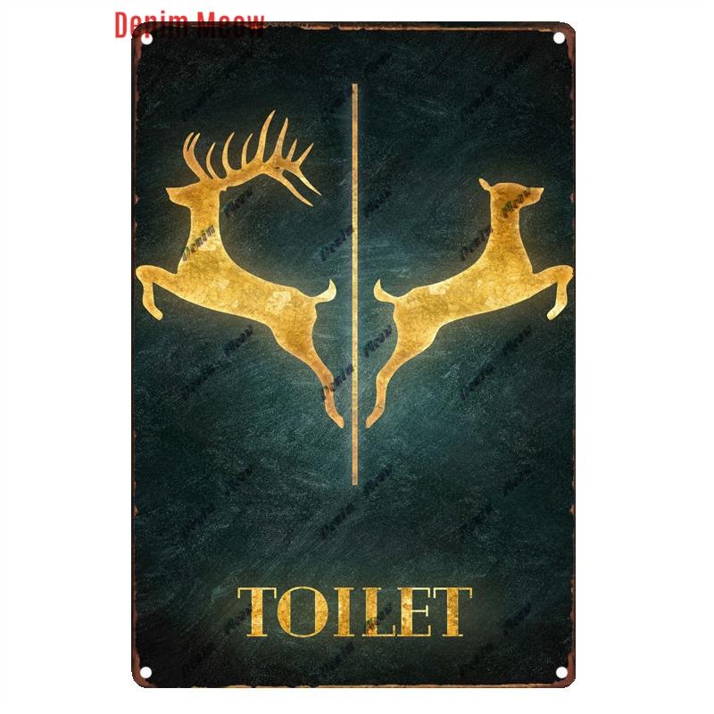 Funny Personalized Washroom, Metal Tin Signs, Vintage Toilet Sign, WC Lavatory Wall Art, Bathroom Decor, Restroom Plates, WY156