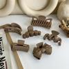 Popular Coffee Black Beige Hair Clip Frosted Large Hair Claw Crab Clips Acrylic Hairpins Geometric Shark Clip